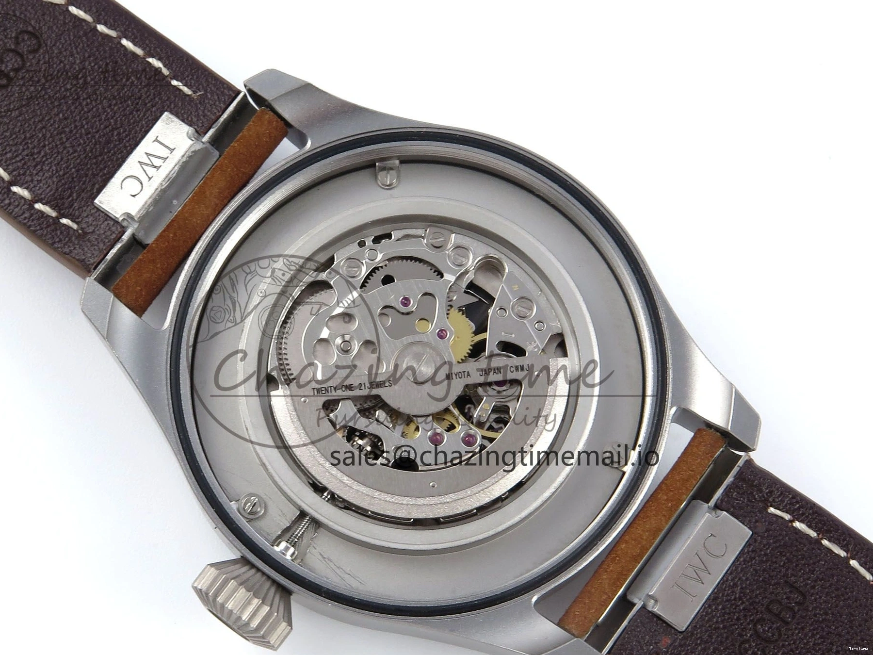 MIROTIME 0415 Big Pilot IW329701 M+F 1:1 Best Edition Black Dial on Brown Leather Strap MY RelaxedFit 7005